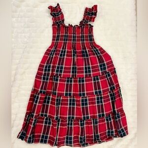 Hill House Ellie Red Tartan Plaid Nap Dress, Size Large